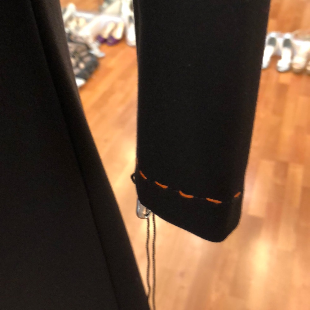 Women’s 3/4 sleeve dress, black, orange stitch - Picture 5 of 6
